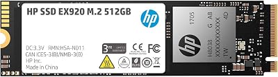 HP EX920 512GB M.2 NVMe PCIe 3.0 x4 TLC SSD 3200MB/s Read 2YY46AA#ABC