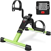 Pedal Exerciser Desk Exercise Bike Leg and Arm Bike with LCD Monitor Foldable (black/green)