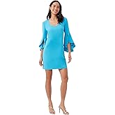 Trina Turk Womens Ruffle Sleeve Dress