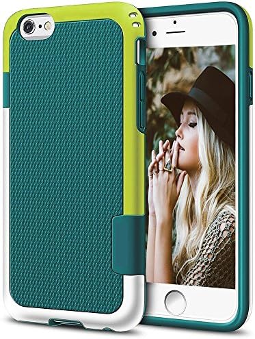 iPhone 6 Case, iPhone 6S Case EXSEK Hybrid Ultra Slim 3 Color Case Dual Layer [Anti-Slip] Soft Gel Bumper Rugged Case for iPhone 6/6S 4.7 Inch (Green)