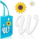 Hikkcos 3 Pcs Letter Charms for Bogg Bag Clips Insert Accessories Charm Decorative Alphabet Charm for Handbag Beach Tote Simple Modern Beach Rubber Tote