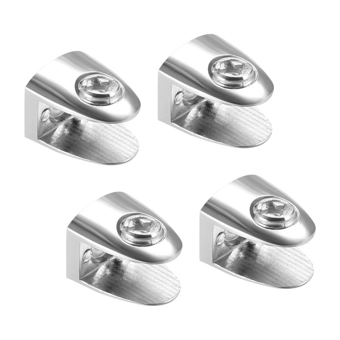 Sourcingmap Glass Shelf Support Zinc Alloy Clip Holder for 6mm-9mm Thickness 4pcs