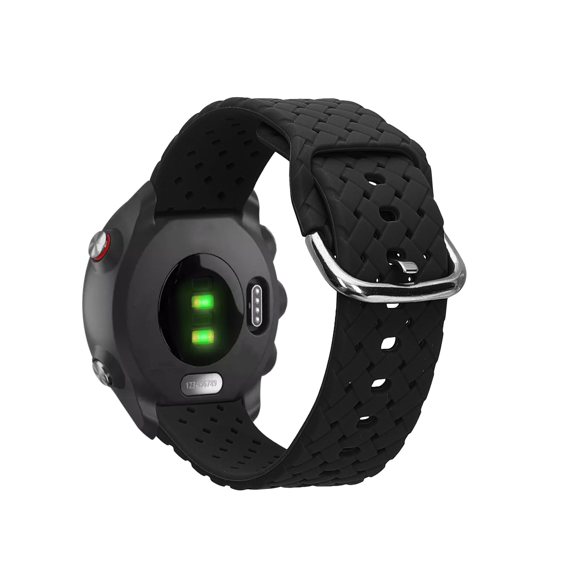 kwmobile Braided Silicone Strap Compatible with Garmin Forerunner 245/245 Music Strap - Replacement Watch Band - Black