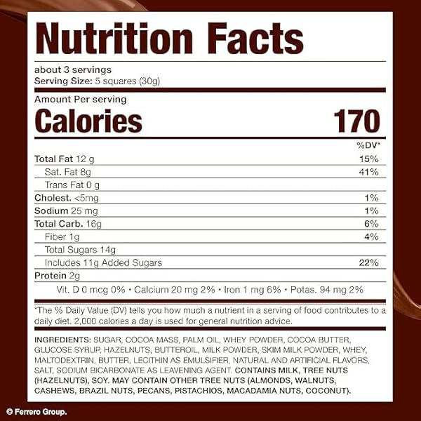 FERRERO ROCHER DARK CHOCOLATE BAR, 55% DARK WITH HAZELNUT AND SALTED CARAMEL, 90G