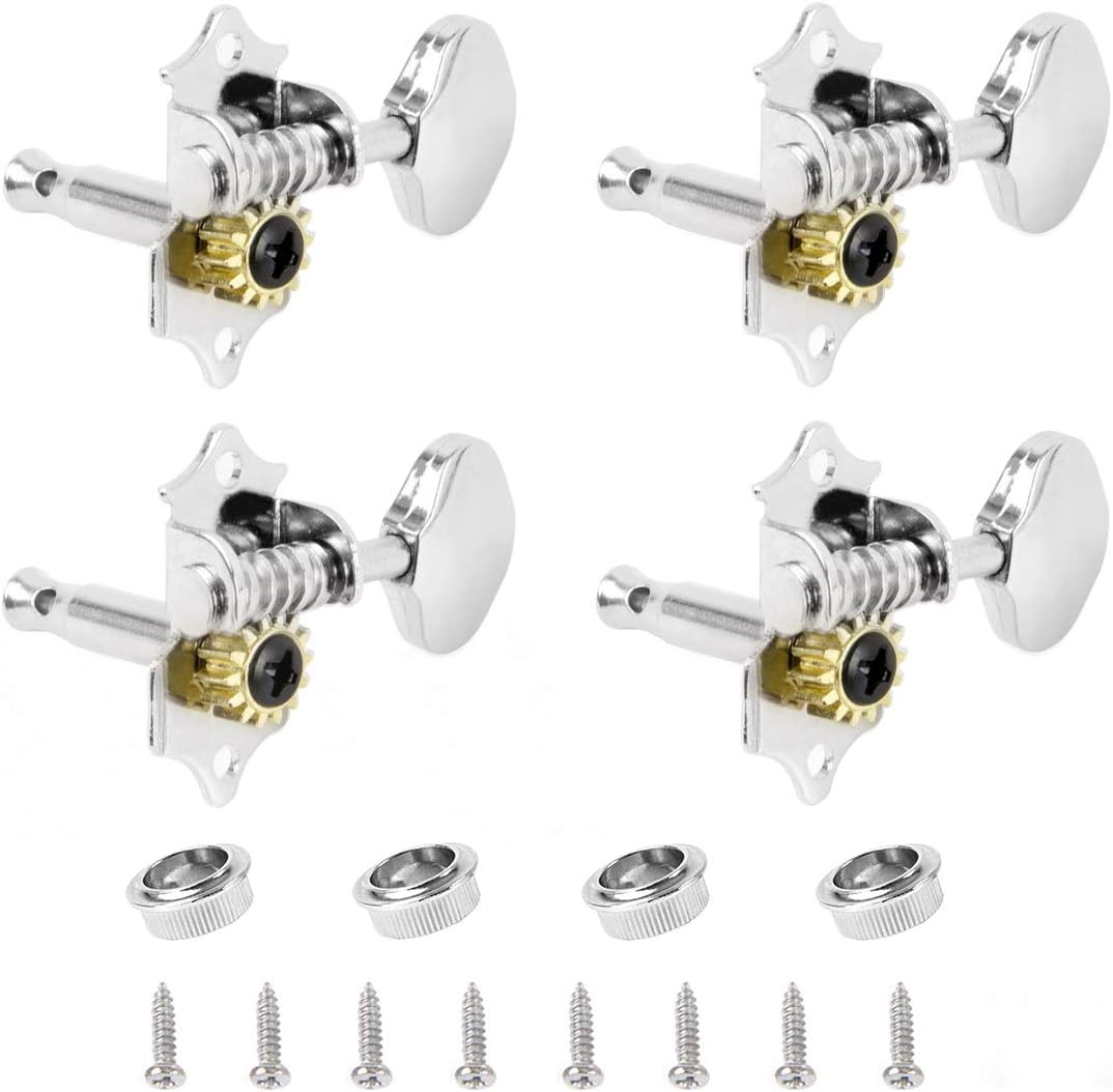 Kmise 2R2L 4 String Ukulele Tuning Pegs Machine Heads Tuners Keys