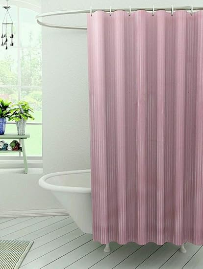 Kuber Industries PVC Shower Curtain - 7ft, Pink