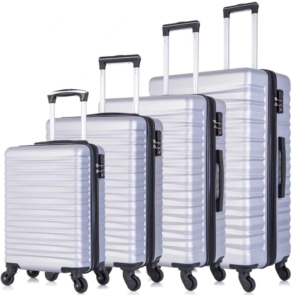4 PCS TSA Lock Luggage Sets Hardshell Luggage with Spinner