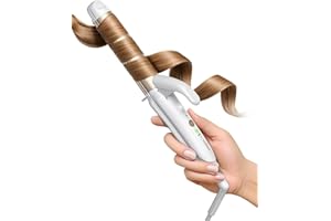 FURIDEN Lite Dual-Voltage Curling Iron: 110V-240V 1 Inch Ceramic Barrel 2-in-1 Curling Iron for Ear-to-Chin Length Hair - Europe Travel for Tight Curls with Clamp
