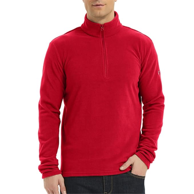 Men's Polar Fleece 1/4Zip Pullover polyester Sweatshirts LongSleeve