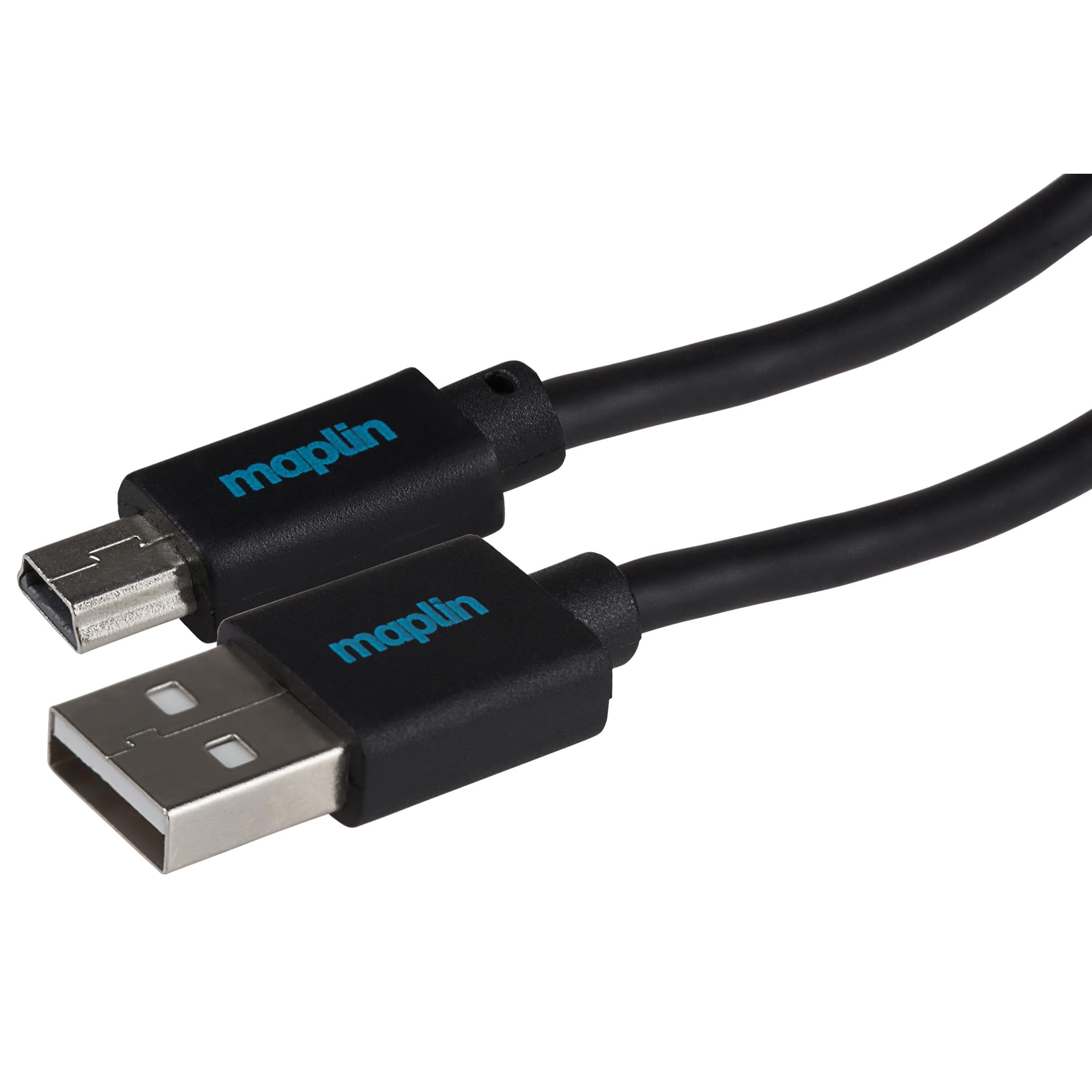 Maplin USB-A to Mini USB-B Cable, 0.75m Black