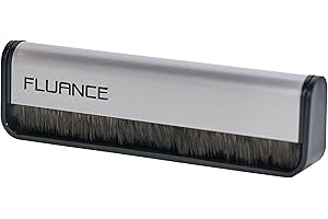 Fluance Anti-Static Carbon Fiber Record Cleaning Brush - Safely Removes Dust & Static from Vinyl Records to Preserve Sound Quality and Reduce Pops, Crackles, Surface Noise (VB50)