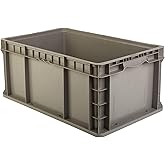 Hudson Exchange 24 x 15 x 11" (3 Pack) Straight Wall Handled Storage Container Tote, Gray/Brown