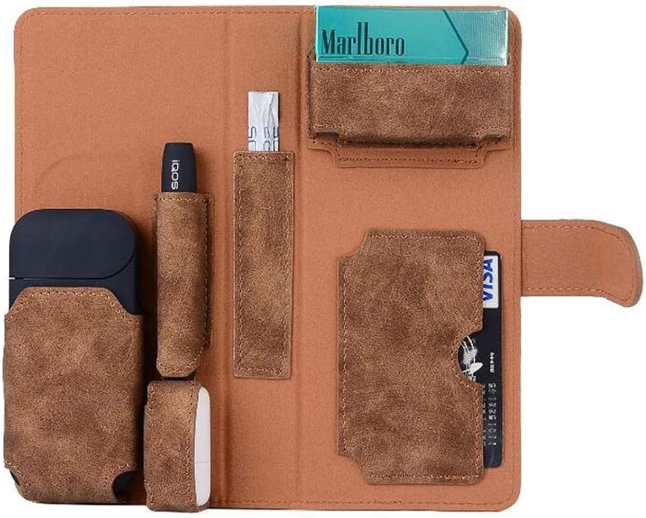 for IQOS 2.4 Plus Case Wallet Pouch Bag Holder Cover Box Wallet Case Electronic Cigarette IQOS PU Leather Case Electronic Cigarette Leather Case Box Holder Storage for IQOS Blue one Size