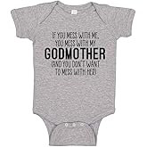 Don't Mess with My Godmother Baby Bodysuit One Piece or Toddler T-Shirt Crazy Godmom Gift for Godchild