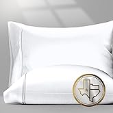 TEXAS LINEN CO. 100% Egyptian Cotton Pillow Cases King Size Set of 2 - Luxury 1500 Thread Count Sateen White Pillow Covers, Soft & Breathable 5 Star Hotel-Quality Pillowcases, Fits King Size Pillows
