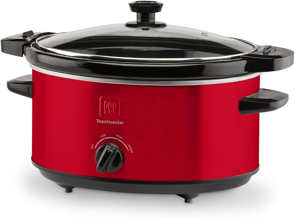 Toastmaster TM402SCRD Slow Cooker, 4 Quart, Red Kitchen