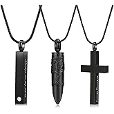 Hearbeingt 3 Pack Cremation Jewelry Urn Necklace for Ashes for Women Men, Cross Infinity Bar Urn Pendants for Human Ashes Adult Memorial Lockets Ash Jewelry