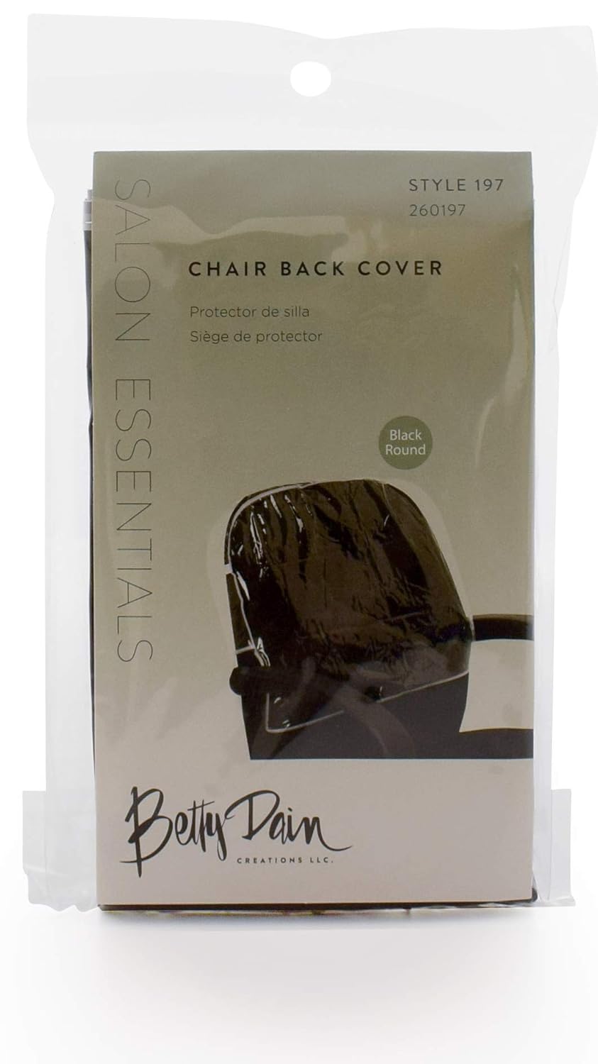 Betty Dain Deluxe Chair Back Cover, Round, Prevents Damage To Spa/Salon Upholstery From Stains, Chemicals, Moisture, and Wear, Fits Most Salon Chairs, Black, 21.5 x 16 x 3: Beauty