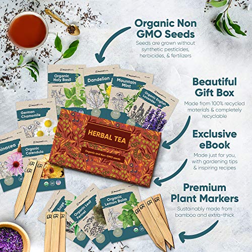 Herbal Tea Seeds Variety Pack 10 Medicinal Herbs Seed Packets