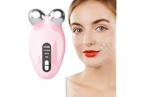 COPEAKY Microcurrent Facial Device, 2023 New Mini Face NEC Massager for Anti Aging and Wrin les, Intelligent Double Chin Reducer Machine, Instant Face Lift & Tighten S in, V-Face Sculpting Tool, Pin k YYR