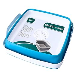 FOSJGO Dish Basin Collapsible with Drain Plug Carry