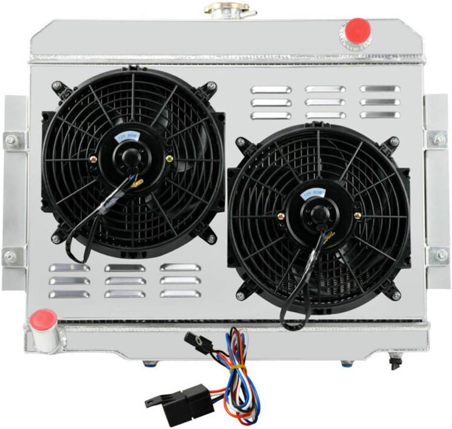 thumbnail image 2 of LUXERAD 3-Row Aluminum Radiator W/ Dual 12" Fans & Shroud For Jeep CJ5 CJ6 CJ7 (Chevy 350 Swap) 2 of 3