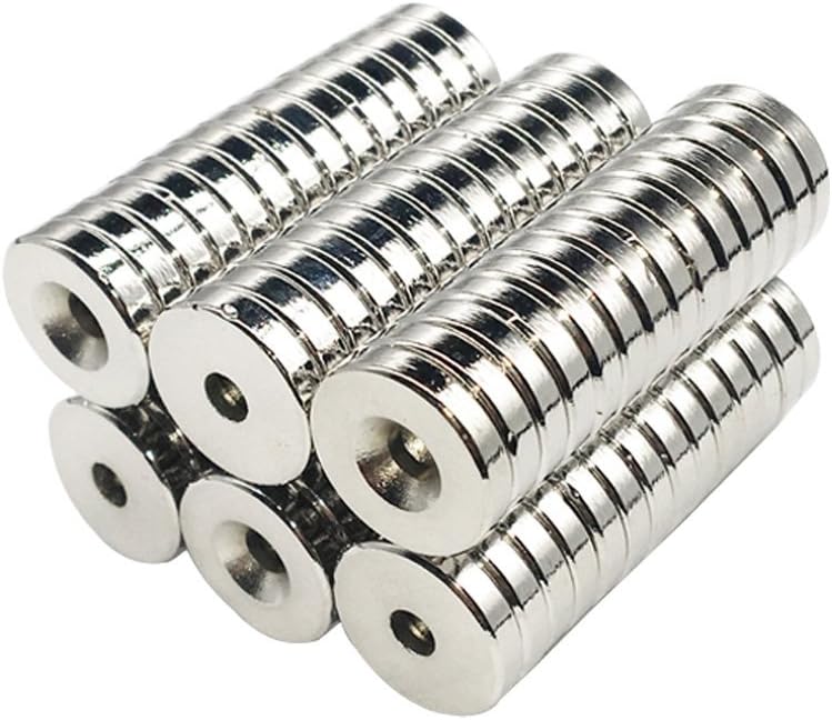 10 Pieces 18 x 4mm with 4mm Countersunk Hole Multi-use Refrigerator Magnets for Refrigerator Science Crafts Projects Science Education Magnetism Kits