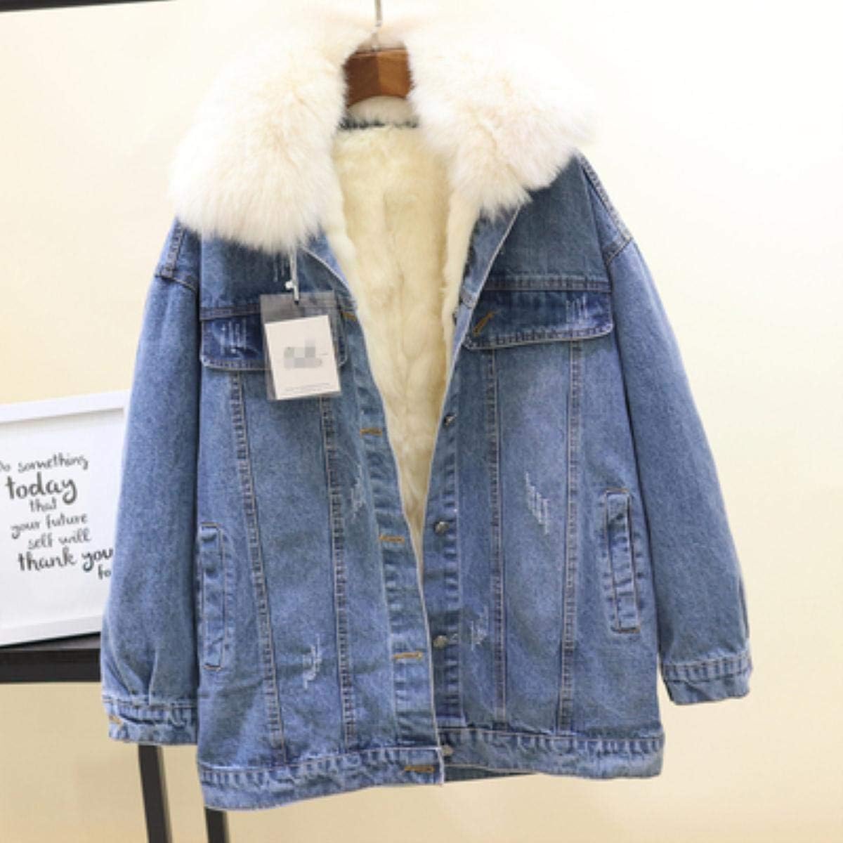 jean jacket with fox fur
