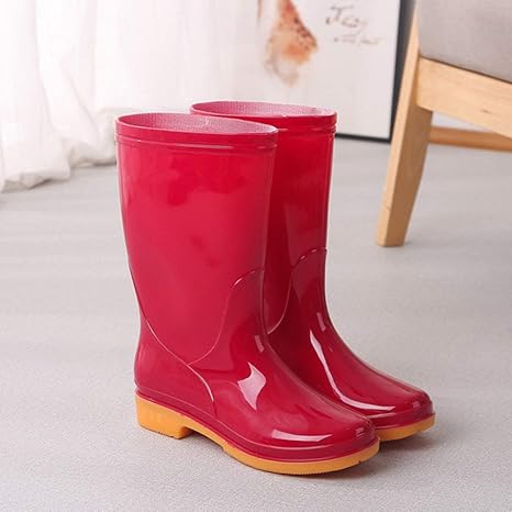 red chelsea rain boots
