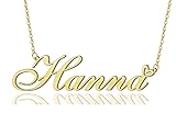 AOLO Hanna Heart Name Necklace 18k Gold Plated