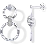 PAVOI 14K Gold Plated Statement CZ Drop Dangle Earrings for Women | Hypoallergenic Earrings with 925 Sterling Silver Posts, Triple Hoop Dangle Earrings with Cubic Zirconia