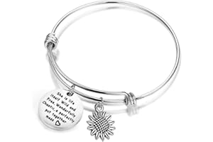 HOLLP Sunflower Bracelet She Is Life Itself Wild And Free Wonderful Chootic A Perfectly Put Together Mess Gift