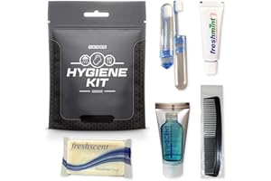 Go2Kits Hygiene Toiletry Travel PPE Kits for Travel, Business with Reusable Toothbrush, Bath Soap & Other Essentials