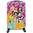 Fast Forward Kids Licensed Hard-Side 20” Spinner Luggage Lightweight Carry-On Suitcase (Princess)