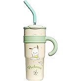 Many Rainbows Pochacco with Soccer Stainless Steel Insulated Tumbler with Lid Straw Handle 1200ml - XL Size