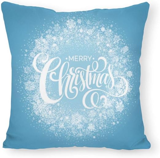Amazon Com Blue Christmas Snowflake Wreath Throw Pillow Covers