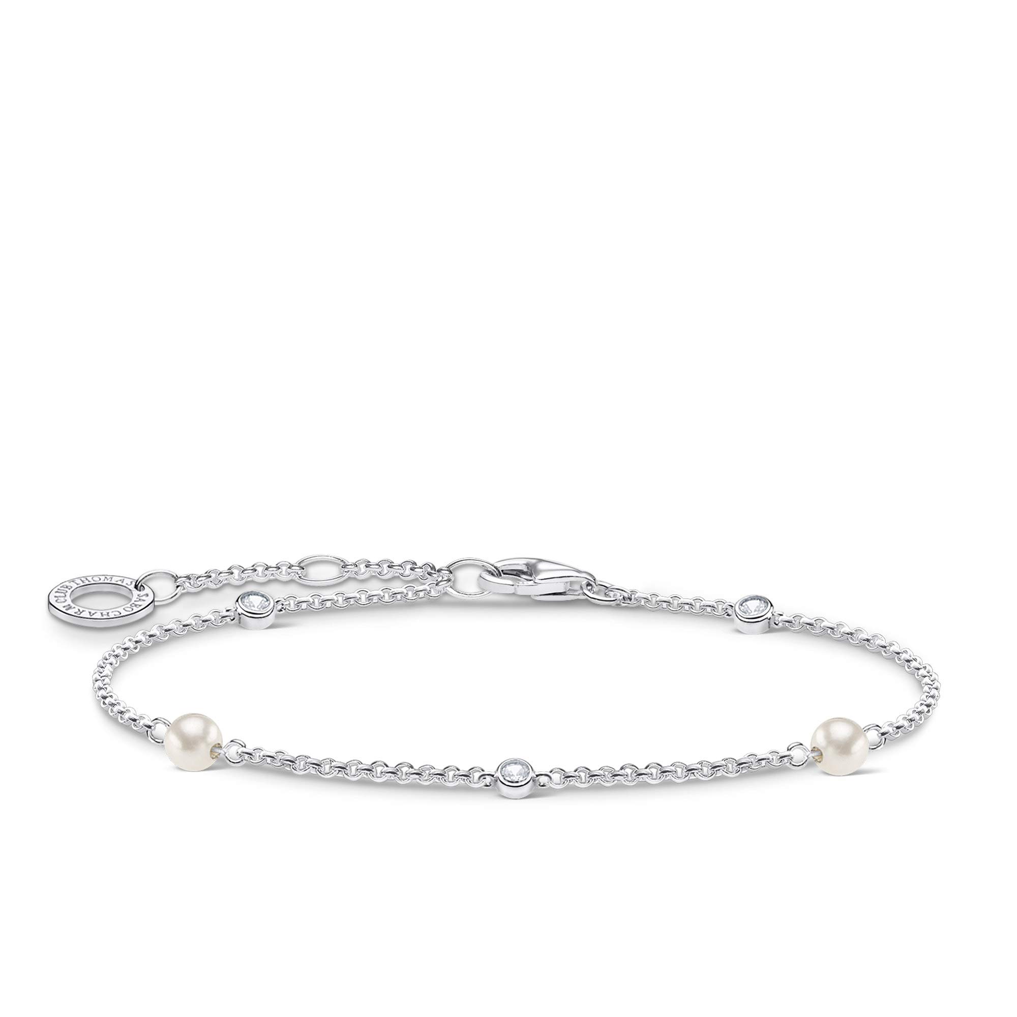 Thomas Sabo White Stone Silver Bracelet 925 Sterling Silver 16-19cm Length