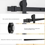 Signstek 6.6FT Sliding Barn Door Kit for Interior Wardrobe Track Black Hardware view 4