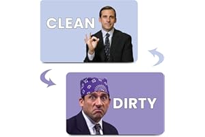 HSSPIRITZ The Office Michael Scott Prison Mike Dishwasher Magnet Clean Dirty Sign Indicator Magnet Double Sided Flip with Met