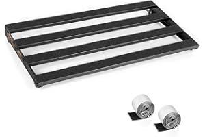 Guitar Pedal Board, Aluminium Alloy 2.2lb Light Pedal Board 19.0×9.6×1.7 Inch Black Pedalboard with Hook & Loop Tapes Big Eno