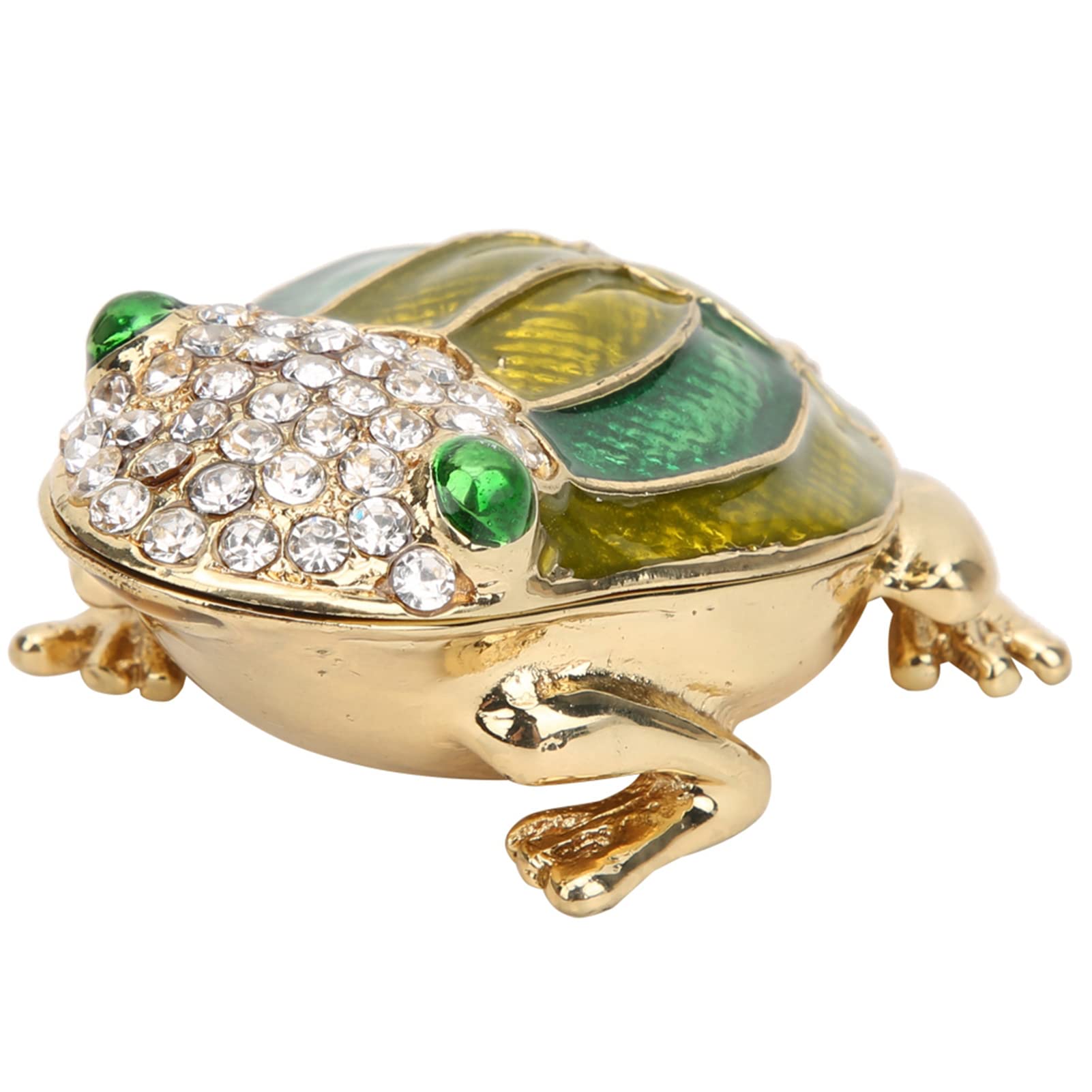 Trinket Box, Diamond Inlaid Enamel Frog Jewelry Organizer, Decorative Figurine Storage Holder for Women Girls Holiday Party Home Decor Gift Ideas(Green)