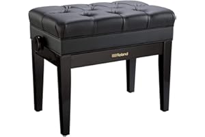Roland RPB-500 Piano Keyboard Bench, Adjustable Height 19.3-23.2-Inch with Storage Compartment, Polished Ebony