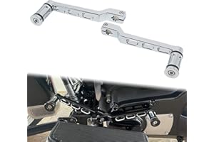 Hokuotolite Heel Toe Shift Pegs, Aluminum Front and Rear Levers w/Shifter Pegs for Harley 1986-2017 FL Softail,1988-2025 Touring Road King Road Glide Street Glide Electra Glide,2008-2025 Trike,Chrome