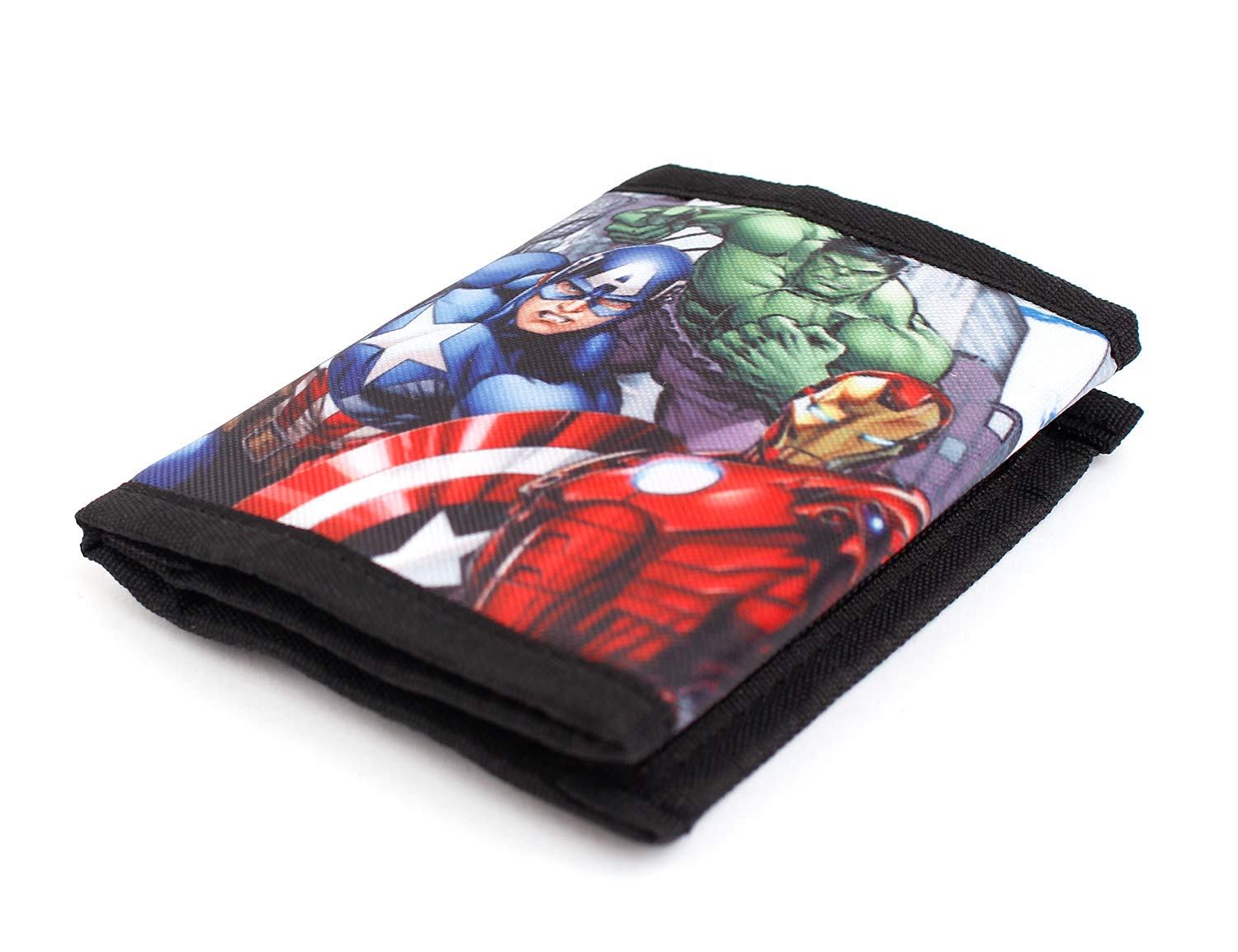 DisneyBagStore Marvel Avengers Super Hero Stuff Comics Trifold Wallet for Boys Children Kids, Black, X-Small, Black, Classic