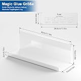 Toski 2Pcs Floating Wall Shelves White Self Adhesive 30 cm No Drill Acrylic view 2