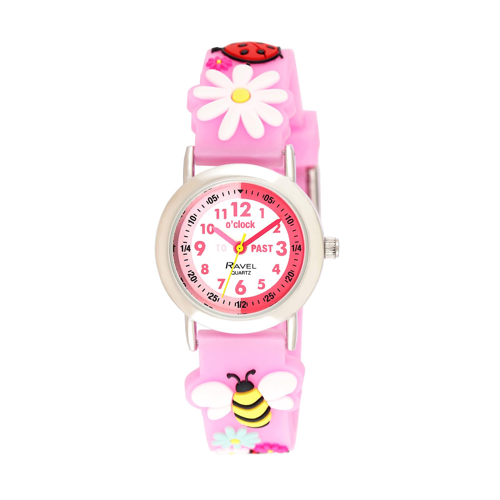 Ravel Girl's Pink Bee Time Teacher Watch - Analogue Quartz - R1513.83