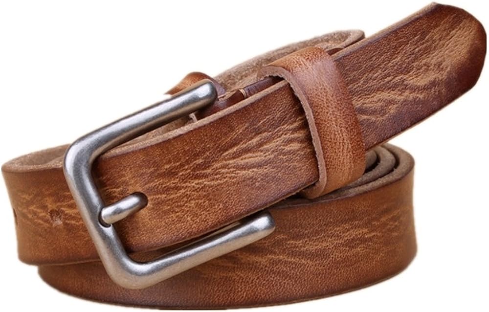 VONMELLI Damen Ledergürtel Skinny - Goldene Schnalle Für Jeans & Kleider