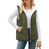UMIPUBO Womens Sherpa Fleece Vest Warm Sleeveless Jacket 2025 Winter Coat Fall Zip Up Hoodie Reversible Outwear with Pocket