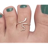 Handmade Snake Wrap Band Adjustable Toe Ring, 925 Sterling Silver, Cute Animal Dainty Open Toe, Pinky or Knuckle Rings for Women, By MiYa Jewelry Creations