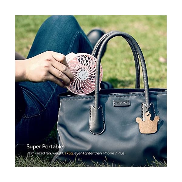 EasyAcc Handheld Electric USB Fans Mini Portable Outdoor Fan with Rechargeable Battery Foldable Handle Desktop for Home…